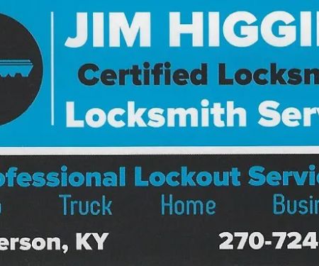 Jim Higgins Certified Locksmith Lockout Services, Henderson KY